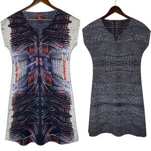 Animapop Reversible Art Print Neoprene Dress, Size Medium